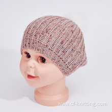 Children's winter knitted hat and scarf set